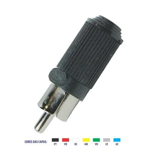 Plug Rca Macho Simples- Emetal - (10pçs)