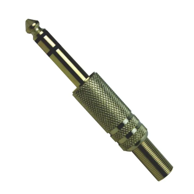 Plug P10 Stereo Ouro - (05pçs)