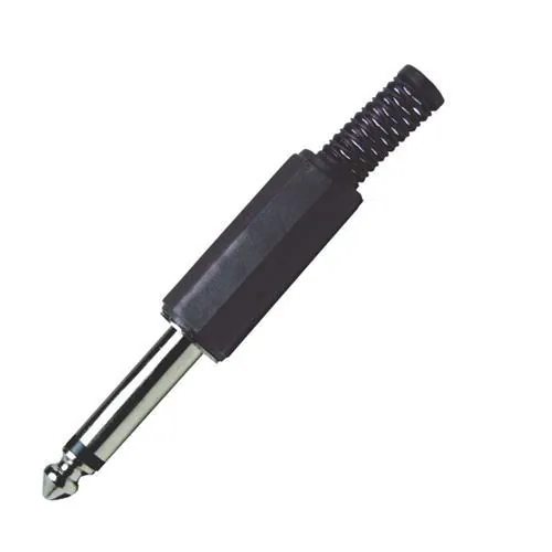 Plug P10 Mono Plástico Preto - (10pçs)