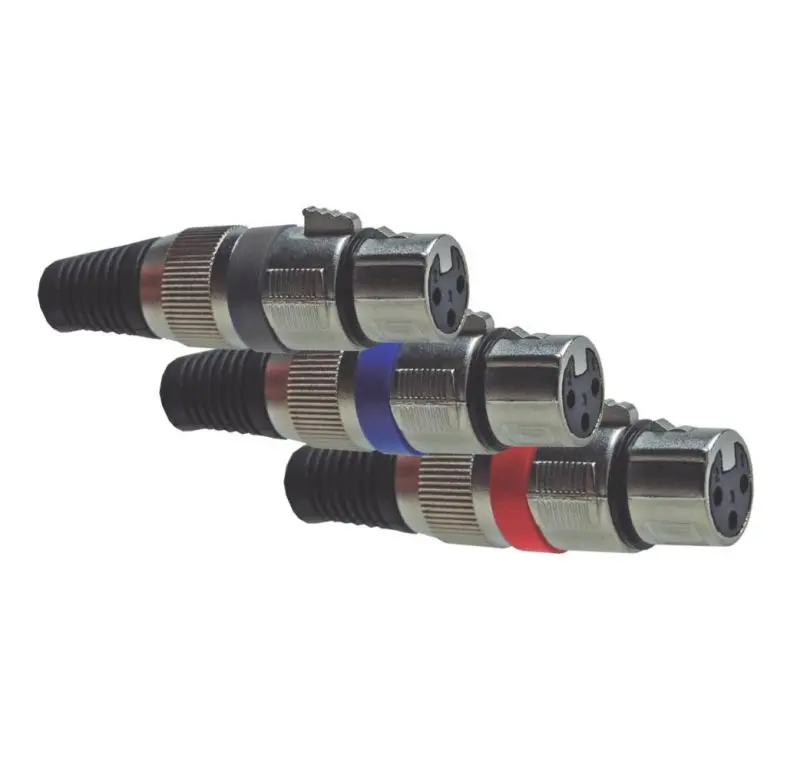 Conector Canon Femea - Listra Preta - (05pçs)