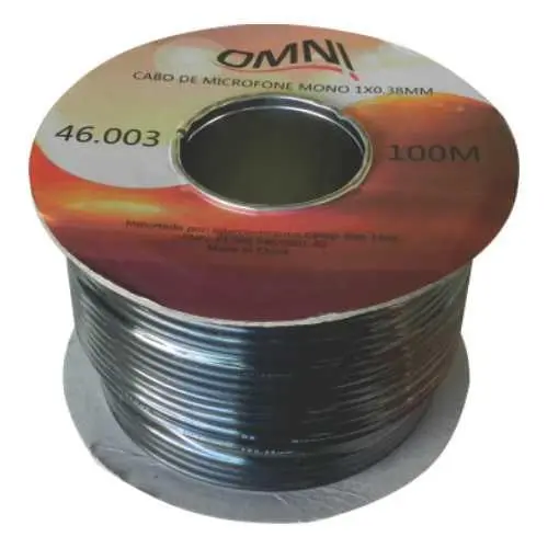 Cabo Mono P/ Microfone - Marca: Omni - Esp: 1 x 0,24mm