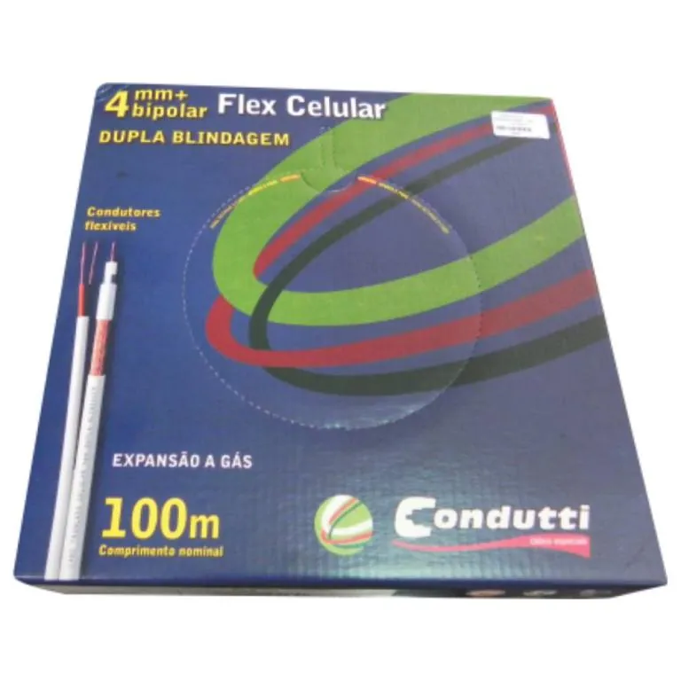 Cabo Coaxial Celular 4mm - Dupla Blindagem - 100m