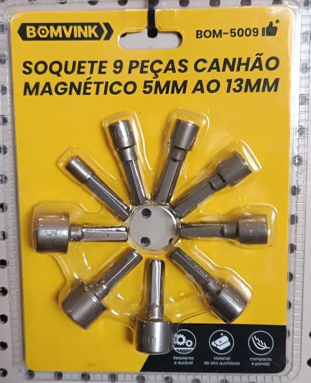 kit jogo soquete  9pç canhao  5mm a13mm consecutivos