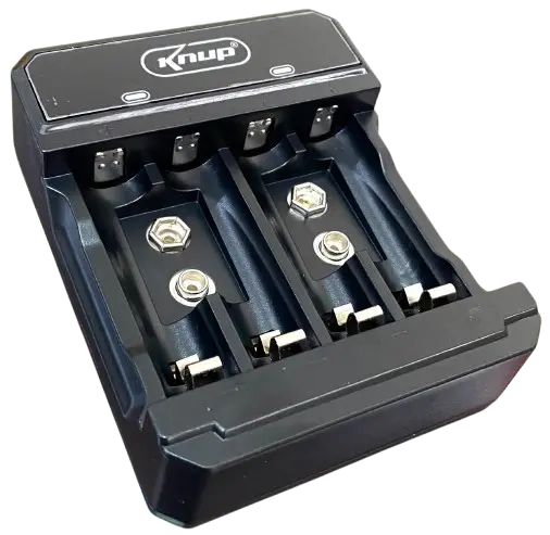 CARREGADOR DE PILHAS 9V AA/AAA ( USB C )