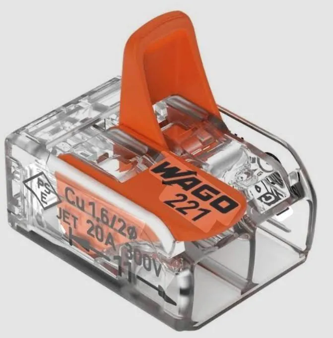 CONECTOR EMENDA WAGO 02 POLOS CM TRAVA