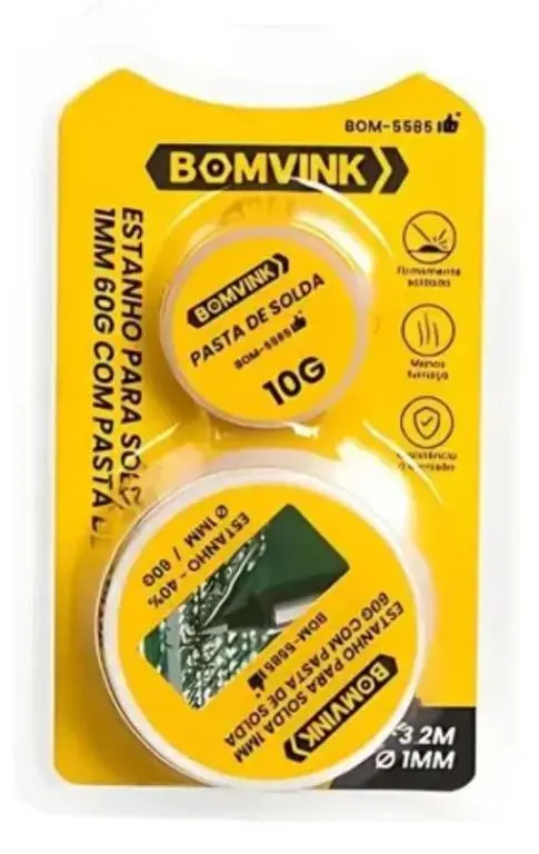 ESTANHO PARA SOLDA 1MM 60G  BOMVINK -5585