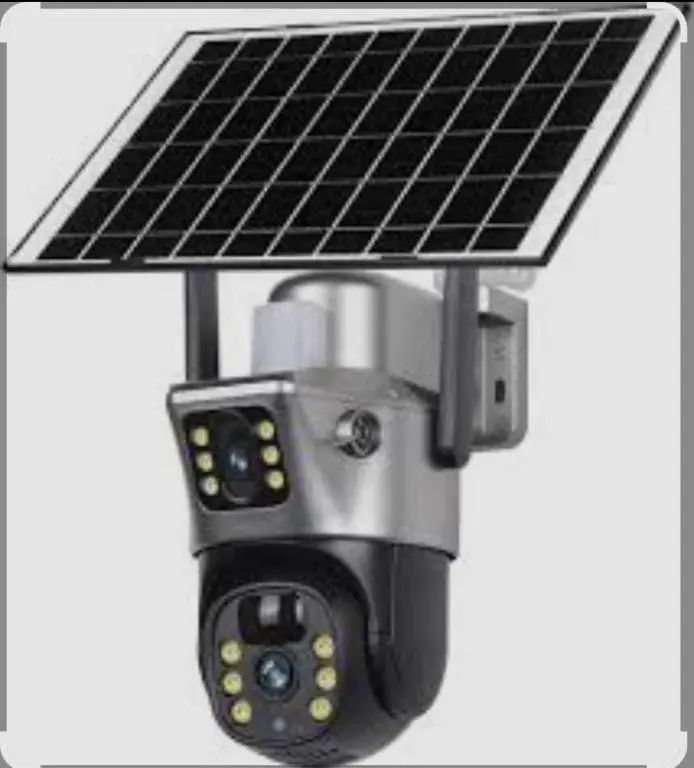 Camera dupla  de seguranca  c/ placa solar   ,Ref JT-9683