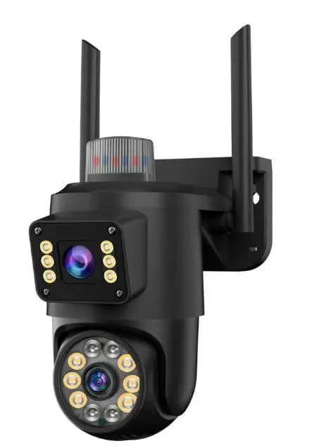 Camera de seguranca dupla preta ant  IP66  ,Ref JT-9689